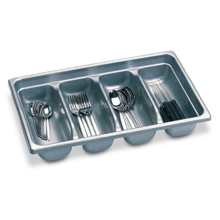 Cubertero plástico gris GN 1/1