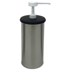 Dosificador de salsa y recipiente inox 80x110  mm (blanco)