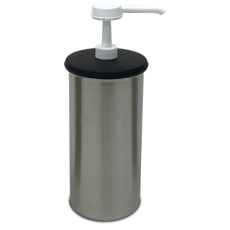 Dosificador de salsa y recipiente inox 80x110  mm (blanco)
