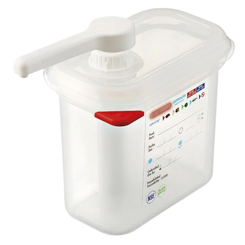 Dispensador de salsa con dosificador blanco 1,5 lts. (GN 1/9)