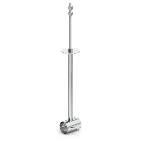 Tirante de techo para tubo con varilla 100x38 mm.