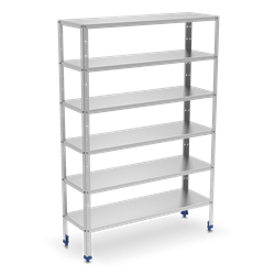 Estantería inox de 6 niveles con estantes de 0,8 mm de espesor 800x300x1750 mm