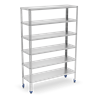 Estantería inox de 6 niveles con estantes de 0,8 mm de espesor 1400x400x1750 mm