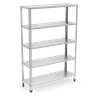 Estantería inox 5 niveles con estantes de 0,8 mm de espesor 800x600x1750 mm
