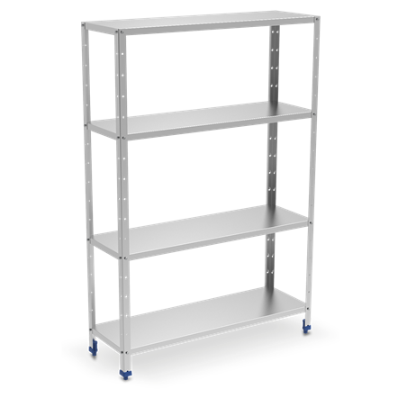 Estantería inox de 4 niveles con estantes de 0,8 mm de espesor 800x400x1750 mm