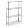 Estantería inox de 4 niveles con estantes de 0,8 mm de espesor 1400x500x1750 mm