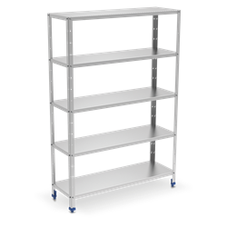 Estantería inox de 5 niveles con estantes de 1,5 mm de espesor