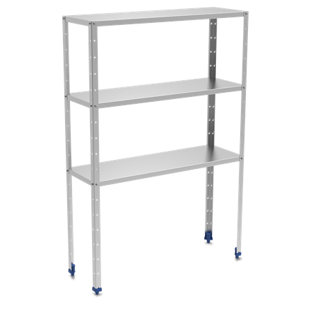 Estantería inox de 3 niveles con estantes de 1,5 mm de espesor 1200x400 mm