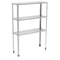 Estantería inox de 3 niveles con estantes de 1,5 mm de espesor 1400x400 mm