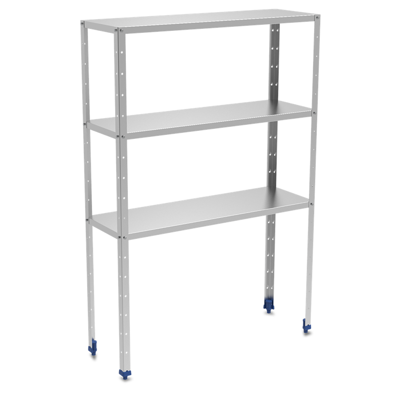 Estantería inox de 3 niveles con estantes de 1,5 mm de espesor 800x500 mm