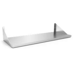 Estante inox mural con cartelas vueltas 1000x500 mm