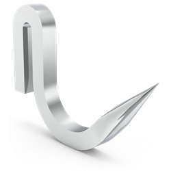 Gancho forjado inox modelo normal (10 unidades)