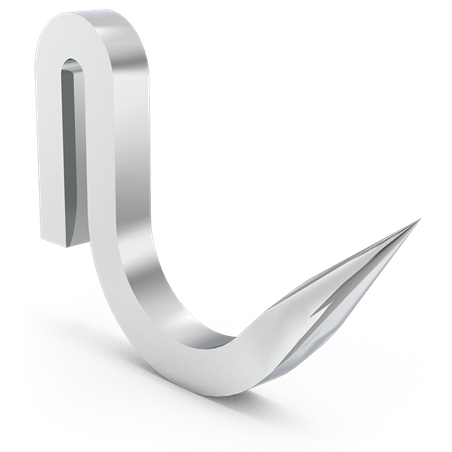 Gancho forjado inox modelo normal (10 unidades)