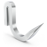 Gancho forjado inox modelo normal (10 unidades)