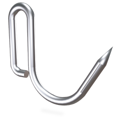 Gancho de varilla inox modelo "J" con pestaña
