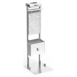 Conjunto dispensador de guantes y bolsas colgantes con papelera