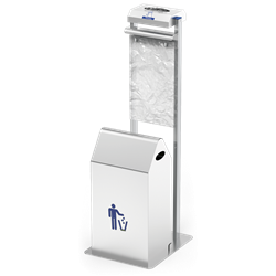 Conjunto dispensador de guantes y bolsas colgantes con Papelera basculante