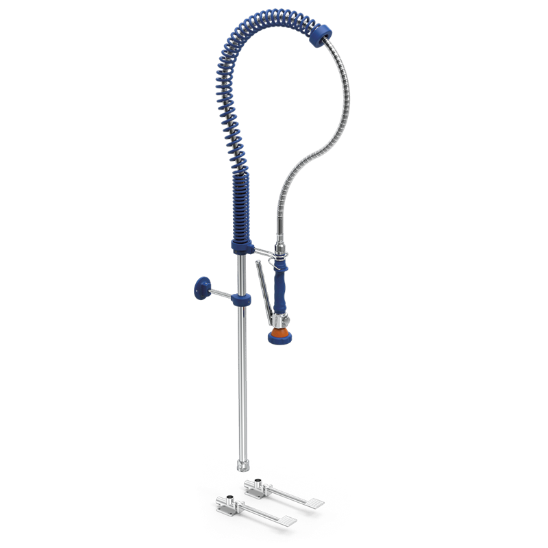 Grifo ducha dos aguas sobremesa con doble pedal