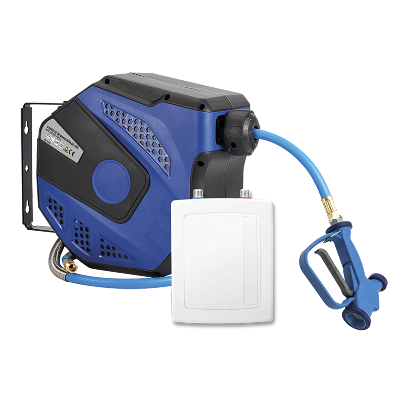 Grifo manguera 13 mts con calentador de agua instantáneo 35º a 50º