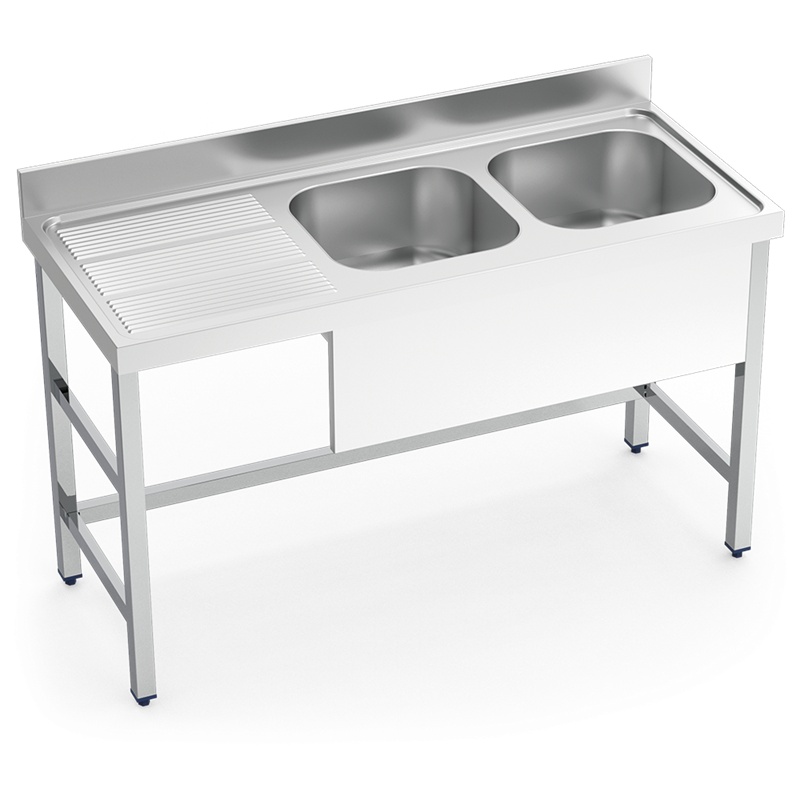 Fregadero con soporte 2C,EI 1800x700x850 mm.