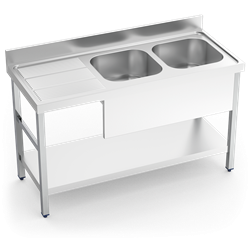 Fregadero c/soporte c/entre.2C,EI 1800x700x850 mm.