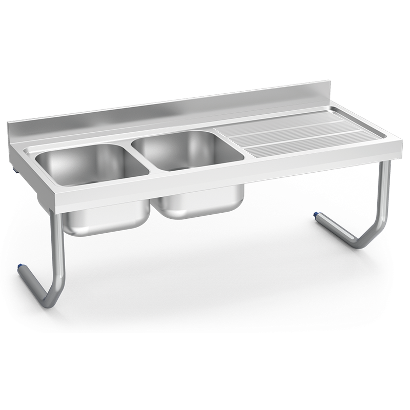 Fregadero colg.c/palomillas 2C,ED 1800x600x320 mm. Dimensiones cubeta 600x500x320 mm.