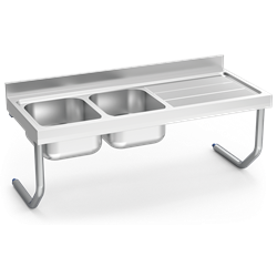 Fregadero colg.c/palomillas 2C,ED 1800x700x320 mm. Dimensiones cubeta 600x500x320 mm.
