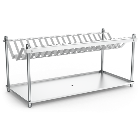 Escurridor inoxidable de platos y vasos 955x228x225 mm.