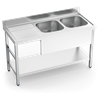 Fregadero c/soporte c/entre.2C,EI 1800x600x850 mm.