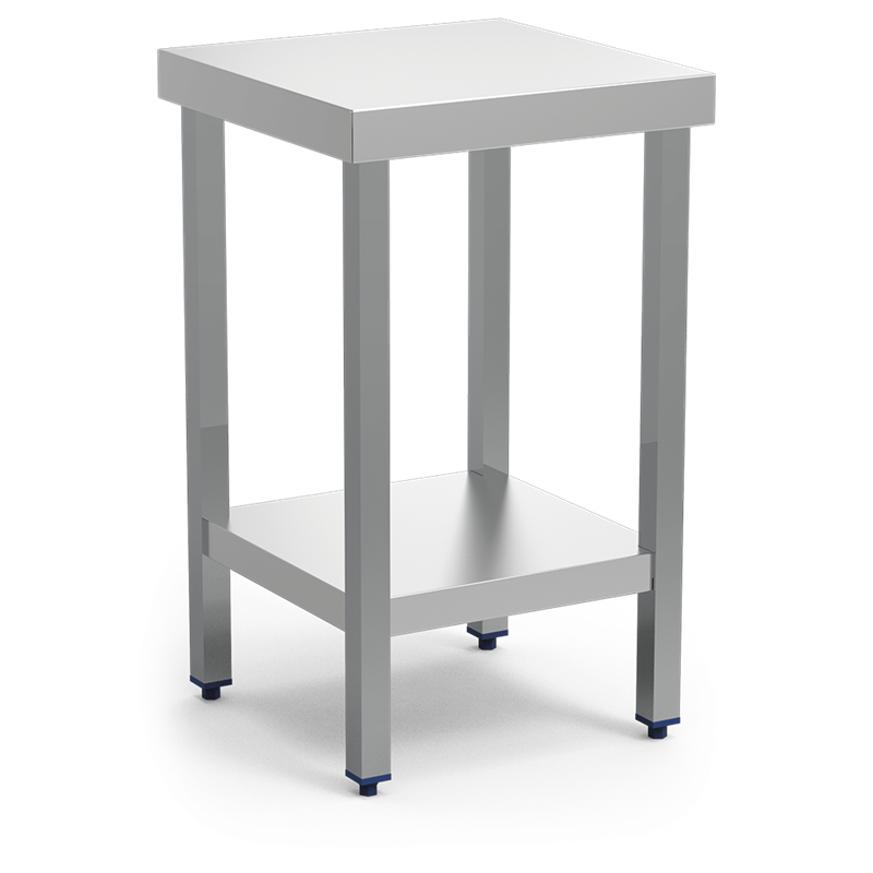 Mesa central c/entrepaño 505x505x853 mm.