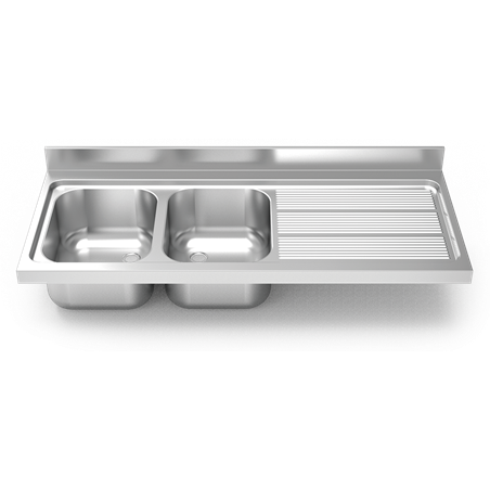 Fregadero 1800x700 2 cubetas y 1 escurridor dcha. Dimensiones cubeta 600x500x300 mm.