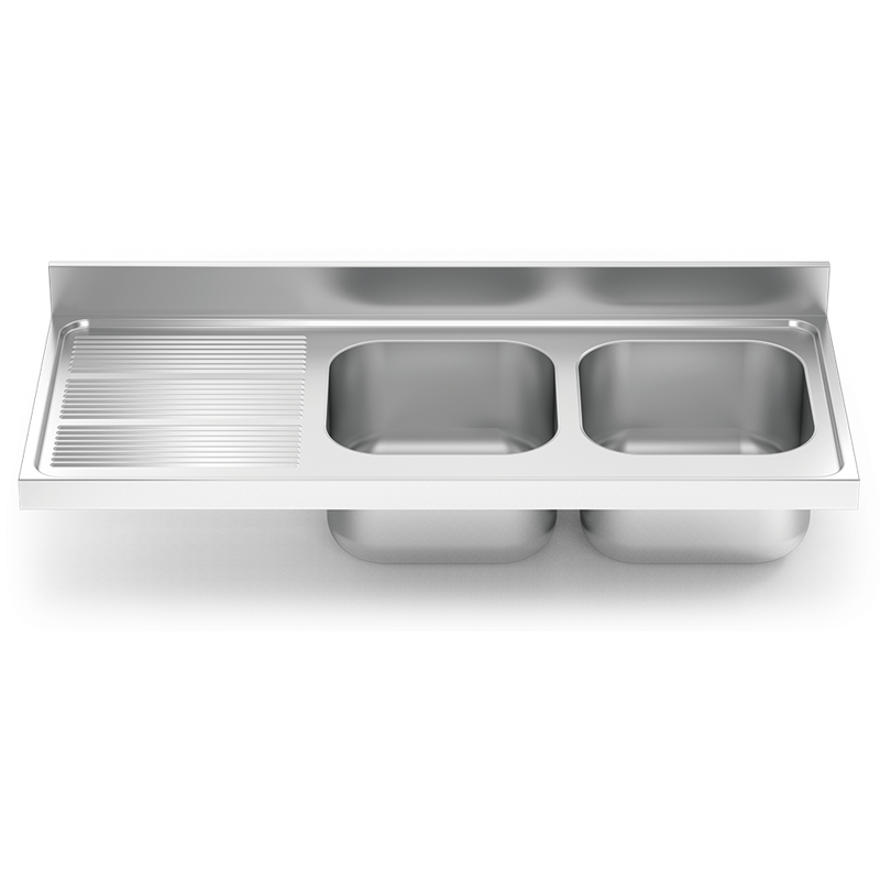 Fregadero 1800x700 2 cubetas y 1 escurridor izqda. V