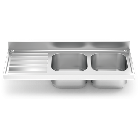 Fregadero 1800x600 2 cubetas y 1 escurridor izqda. V