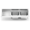 Fregadero 1800x600 2 cubetas y 1 escurridor izqda. V