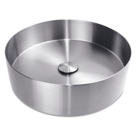 Lavabo redondo inoxidable de sobre encimera para baño