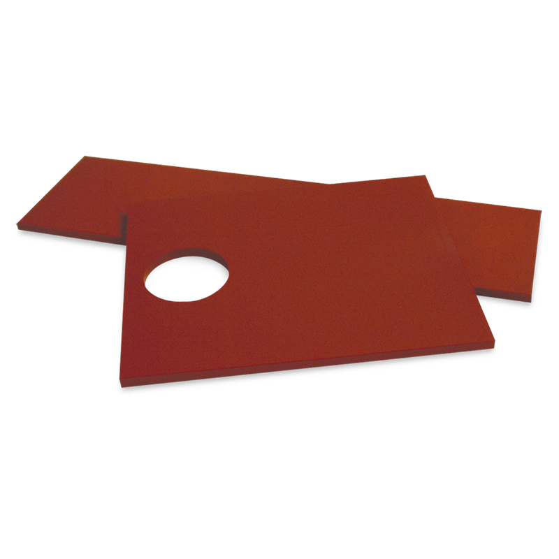 Fibra estándar roja 540x480x20 mm. c/agujero ø150 mm.