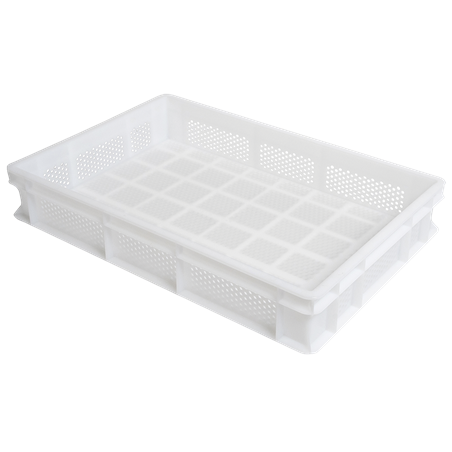 Caja alimentaria perforada apilable para masa 600x400x100 mm