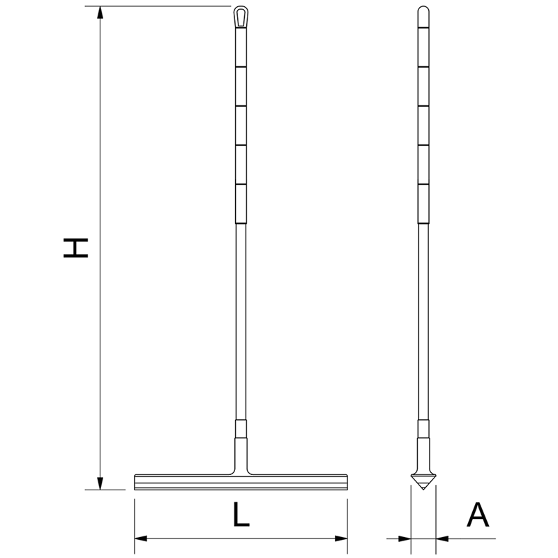 Haragán súper higiénico con palo de aluminio y mango ergonómico