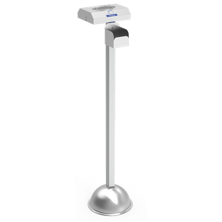 Columna para botella de gel hidroalcohólico y guantes