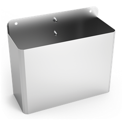 Papelera adosada a columna de dispensador de gel hidroalcohólico