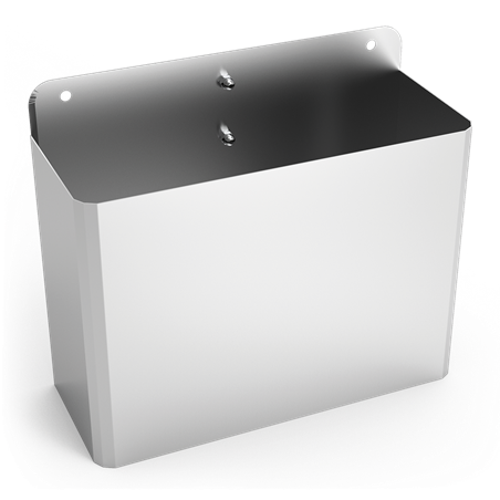 Papelera adosada a columna de dispensador de gel hidroalcohólico