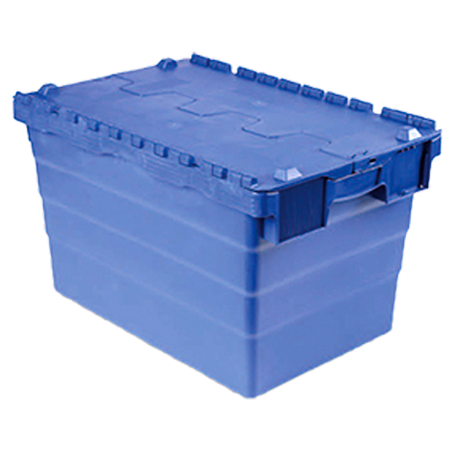 Caja de reparto con tapa integrada azul 60 lts. 600x400x320 mm.