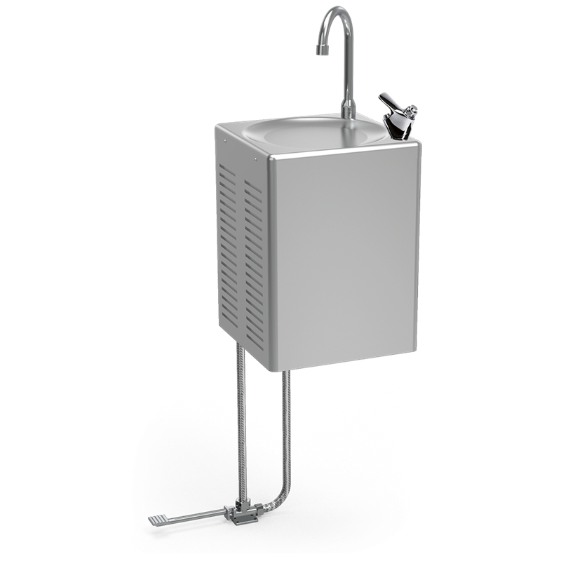 Fuente mural refrigerada de agua fría Cold+ con llenajarras a pedal