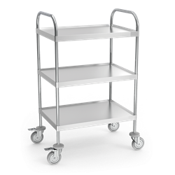 Carro de servicio con 3 entrepaños 835x615x1275 mm.