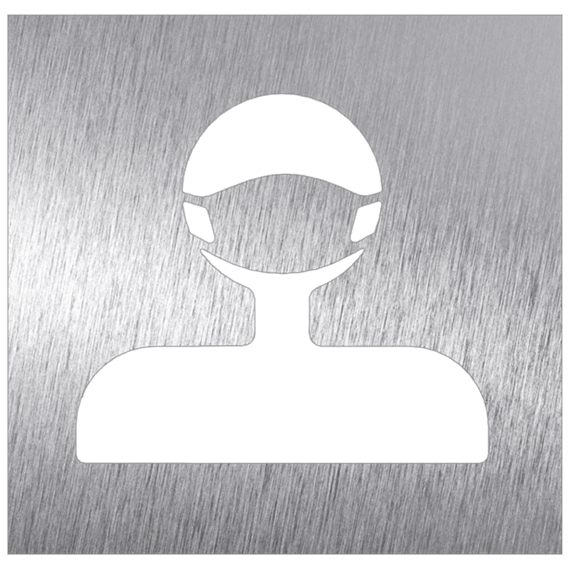 Pictograma inoxidable "Uso obligatorio mascarilla" 120x120x1.5 mm.