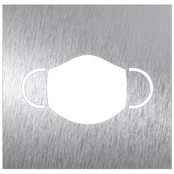 Pictograma inoxidable "Puesto de mascarilla" 120x120x1.5 mm.