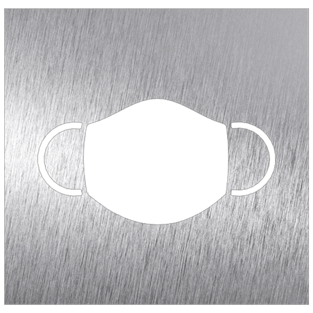 Pictograma inoxidable "Puesto de mascarilla" 120x120x1.5 mm.