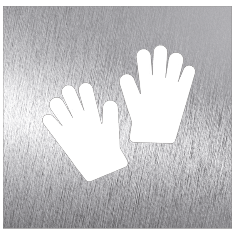 Pictograma inoxidable "Guantes" 120x120x1.5 mm.