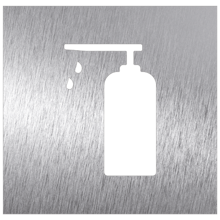 Pictograma inoxidable "Puesto de gel hidroalcohólico" 120x120x1.5 mm.