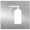 Pictograma inoxidable "Puesto de gel hidroalcohólico" 120x120x1.5 mm.